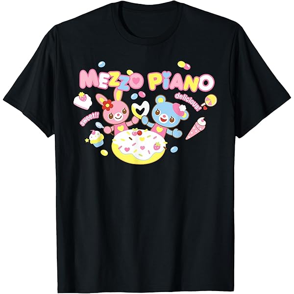 mezzo piano キャラクターTシャツ 140 Kawaii Cutecore Style Tee - Sanrio Mezzo Piano Shirt - Jojifuku